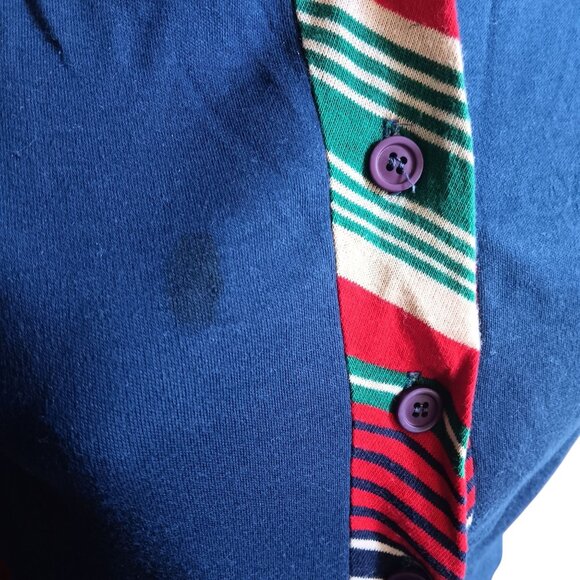 Small Vintage 80's Hoody Top Mister Marty California Sleeveless Striped Placket - Picture 2 of 5